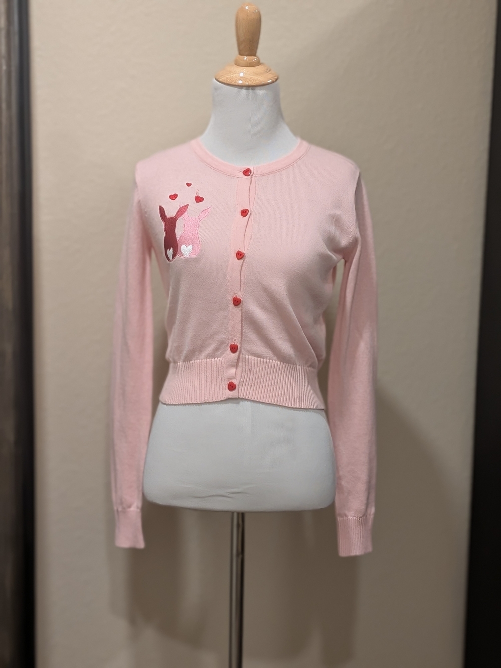 Collectif Jessie Some Bunny to Love Cardigan Pink Size XXS